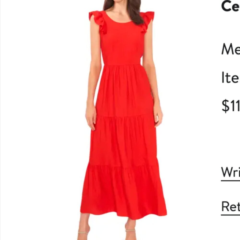 Like new, Cece red maxi dress, ties in back, Size M